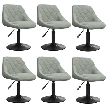 vidaXL Chaises de salle à manger 6 pcs pivotantes velours gris clair
