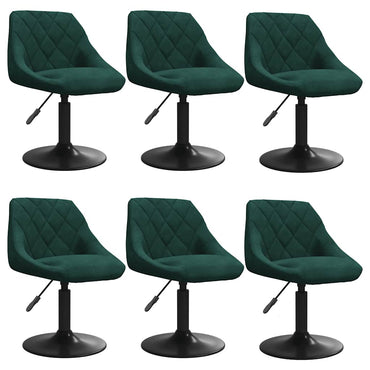 vidaXL Chaises de salle à manger pivotantes 6 pcs Velours vert foncé