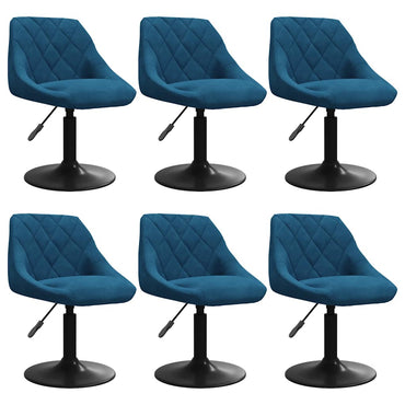 vidaXL Chaises de salle à manger 6 pcs pivotantes velours bleu