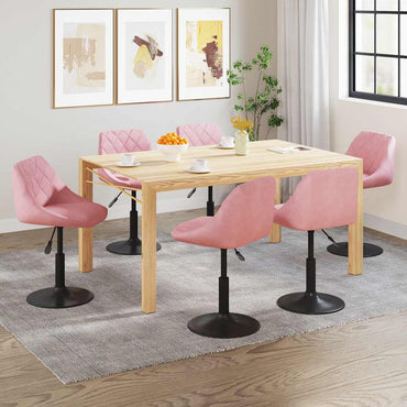 vidaXL Chaises de salle à manger 6 pcs pivotantes velours rose