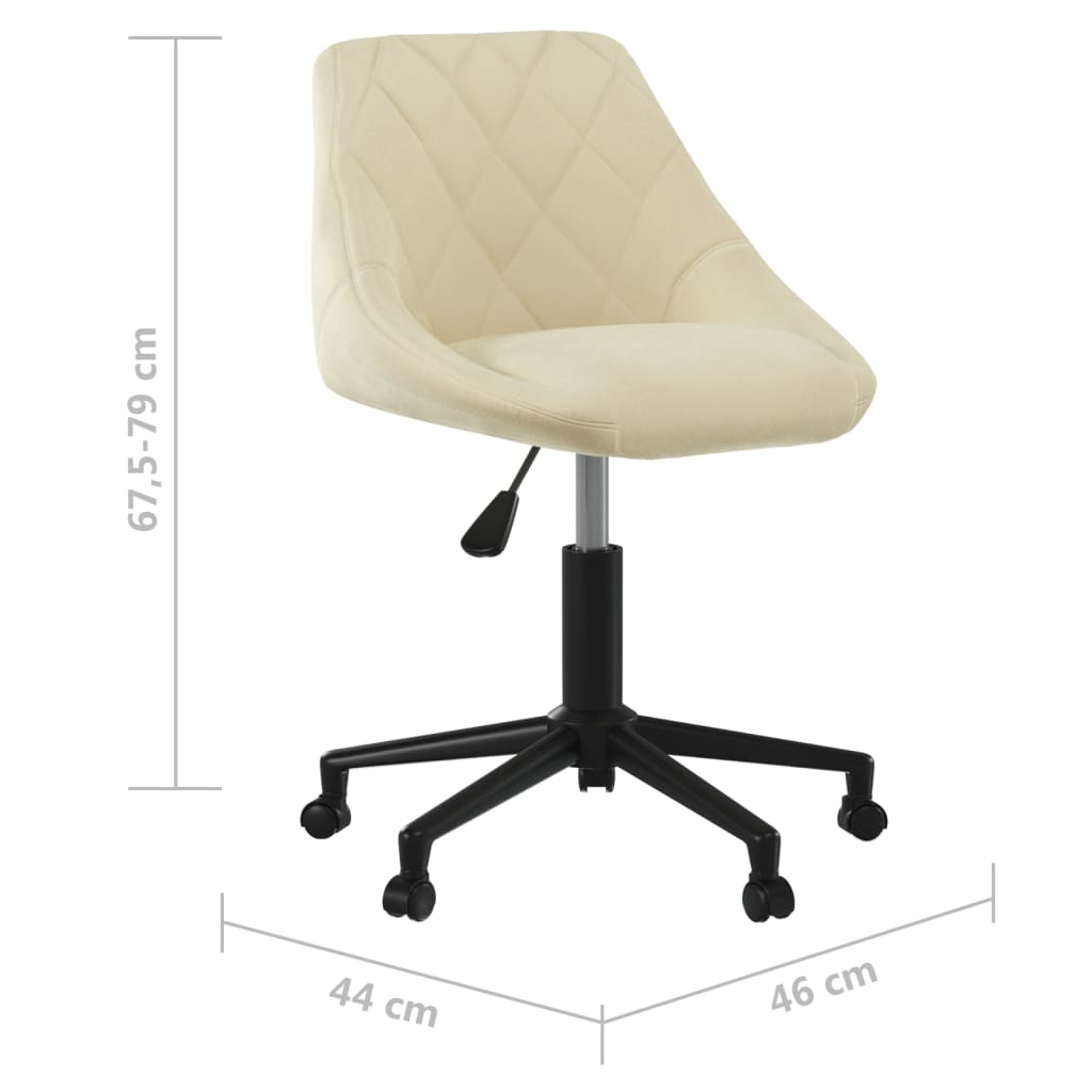 Chaise de salle à manger pivotante vidaXL crème velours