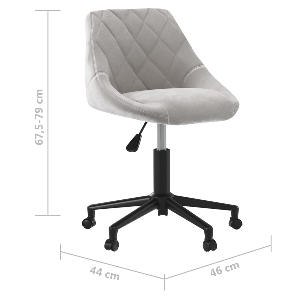 vidaXL Chaise de salle à manger pivotante gris clair velours