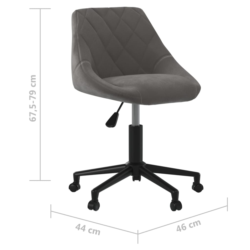vidaXL Chaise de salle à manger pivotante velours gris foncé