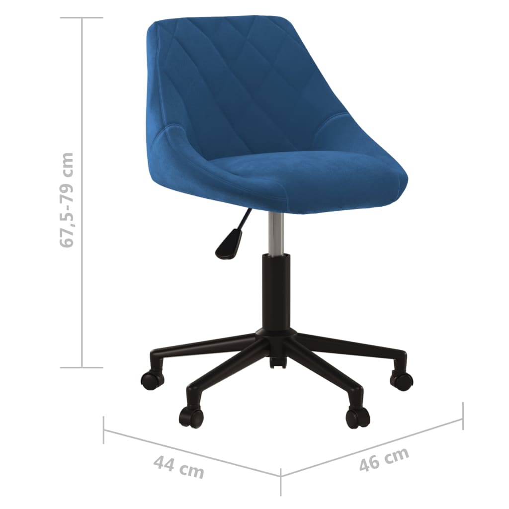 vidaXL Chaise de salle à manger pivotante velours bleu