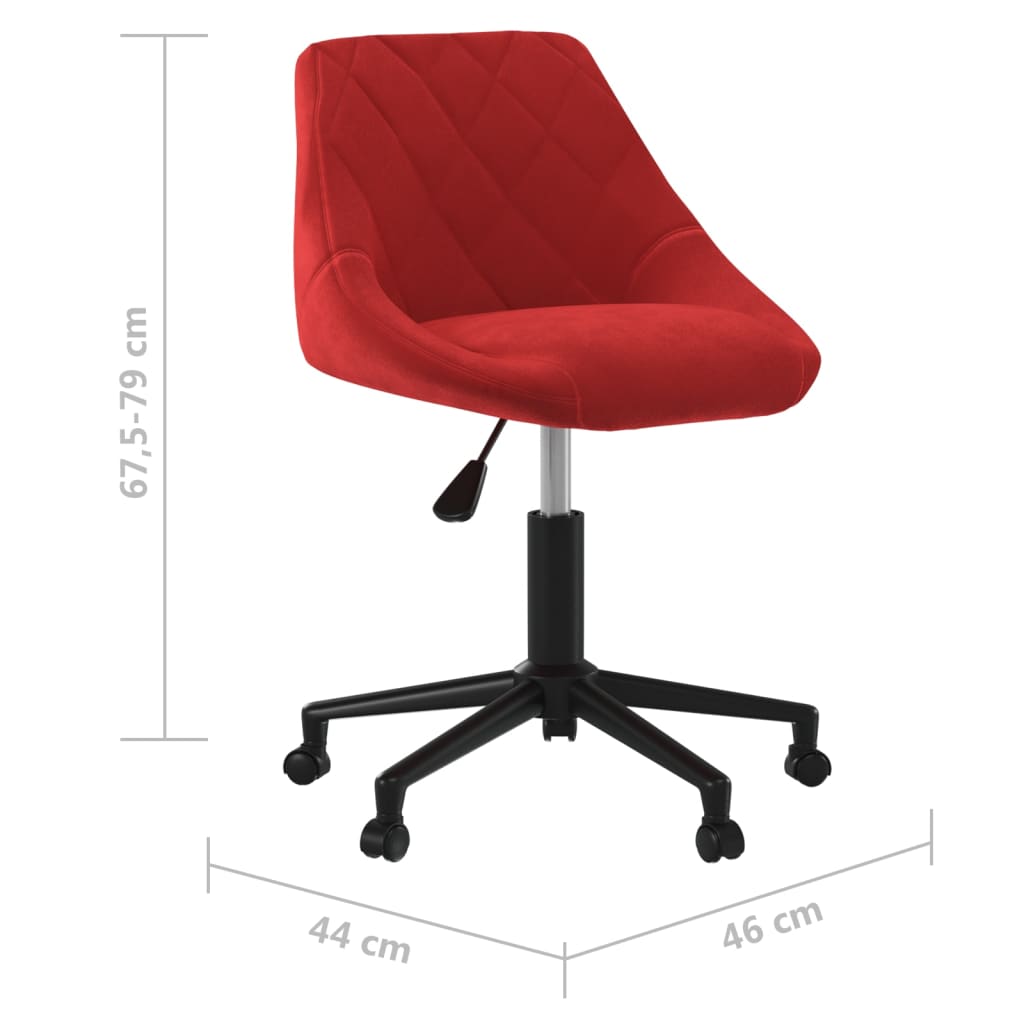 vidaXL Chaise de salle à manger pivotante velours rouge vin