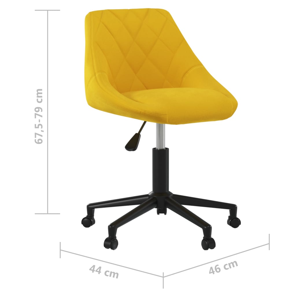 vidaXL Chaise de salle à manger pivotante velours jaune moutarde