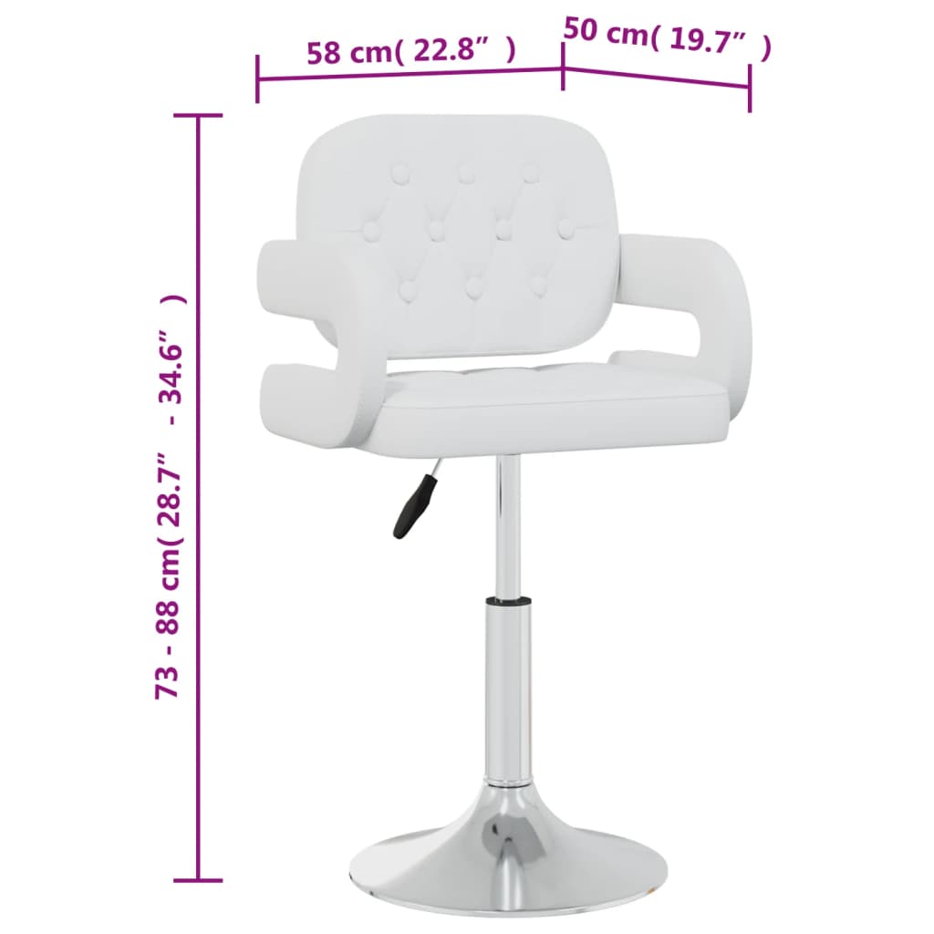 vidaXL Esszimmerstühle 4 Stk. Drehbar Weiß Kunstleder