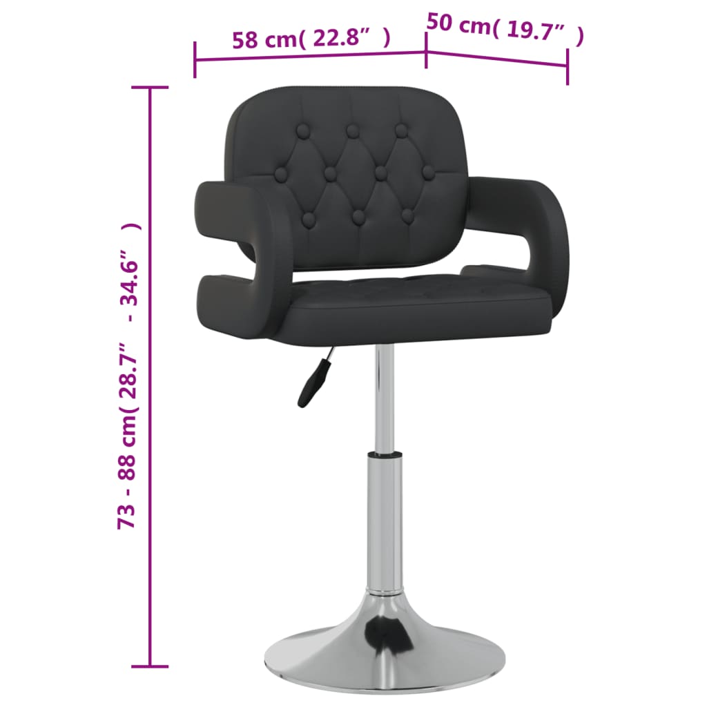 vidaXL Esszimmerstühle 4 Stk. Drehbar Schwarz Kunstleder