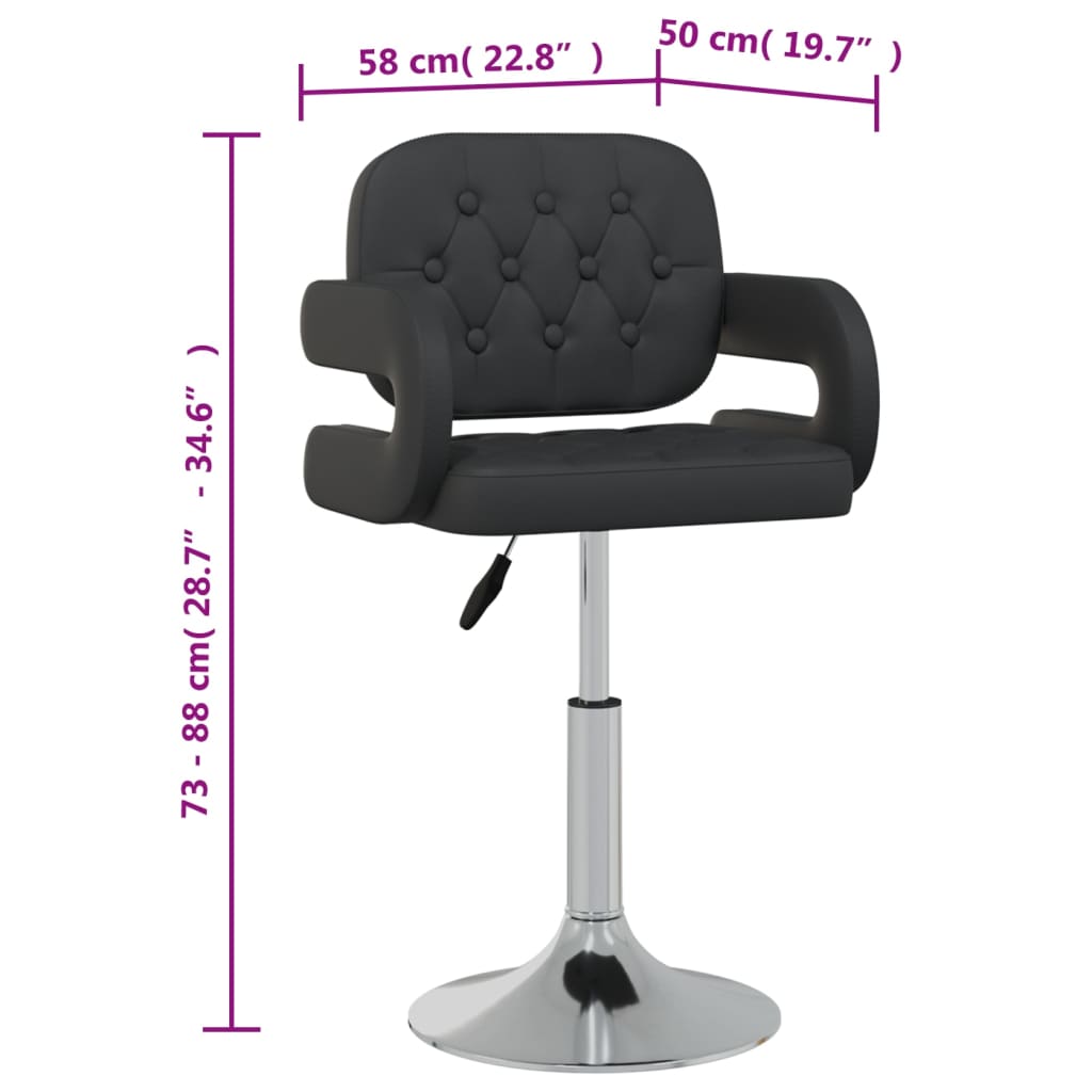 vidaXL Chaises de salle à manger 6 pcs pivotantes Noir Similicuir