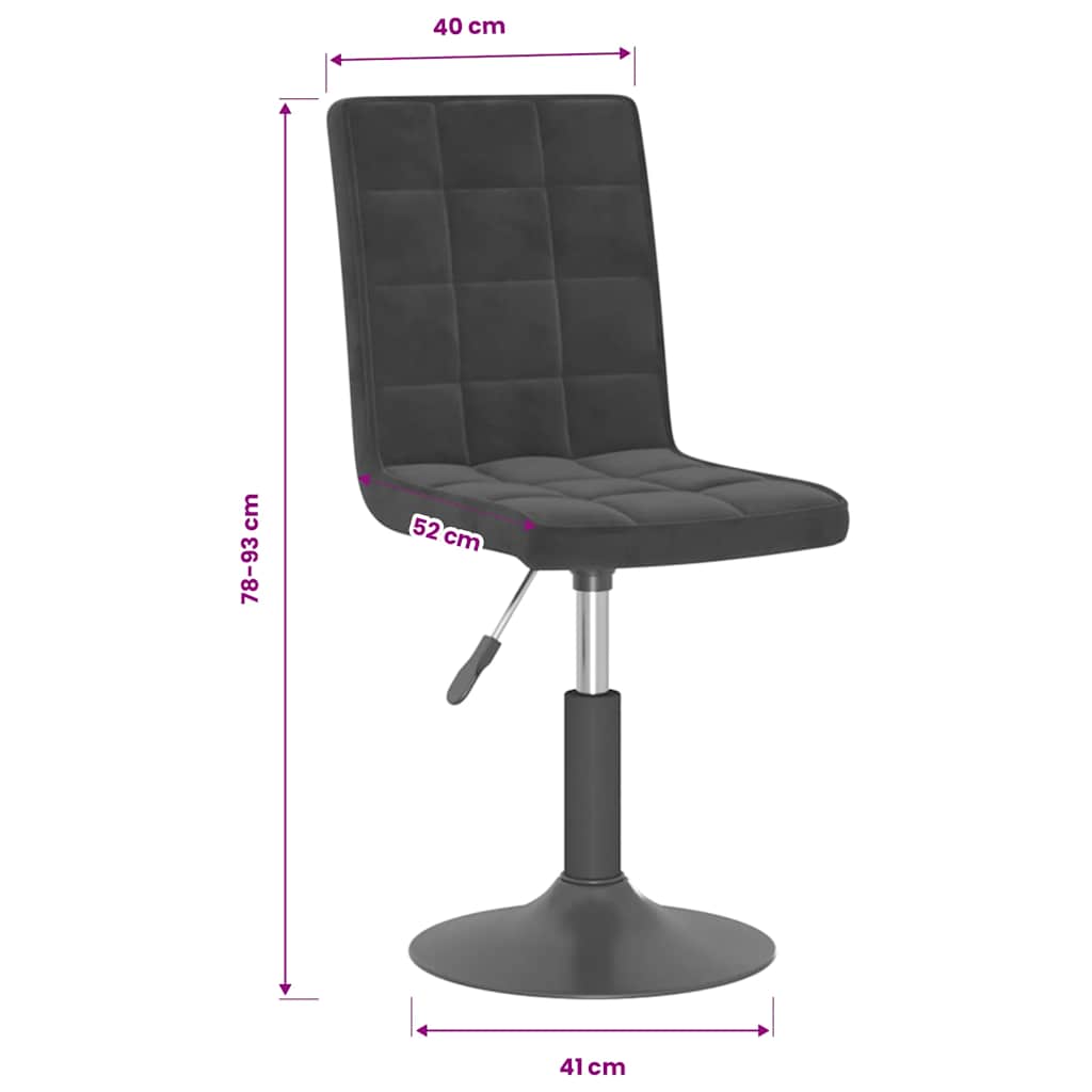 vidaXL Esszimmerstühle 4 Stk. Drehbar Schwarz Samt