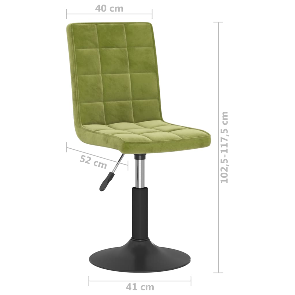 vidaXL Chaises de salle à manger 4 pcs pivotantes Vert clair Velours