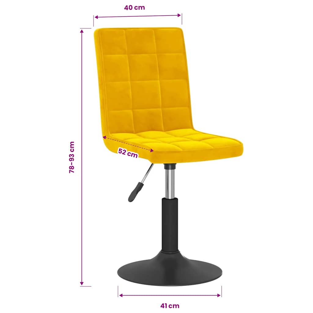 vidaXL Esszimmerstühle 4 Stk. Drehbar Senfgelb Samt