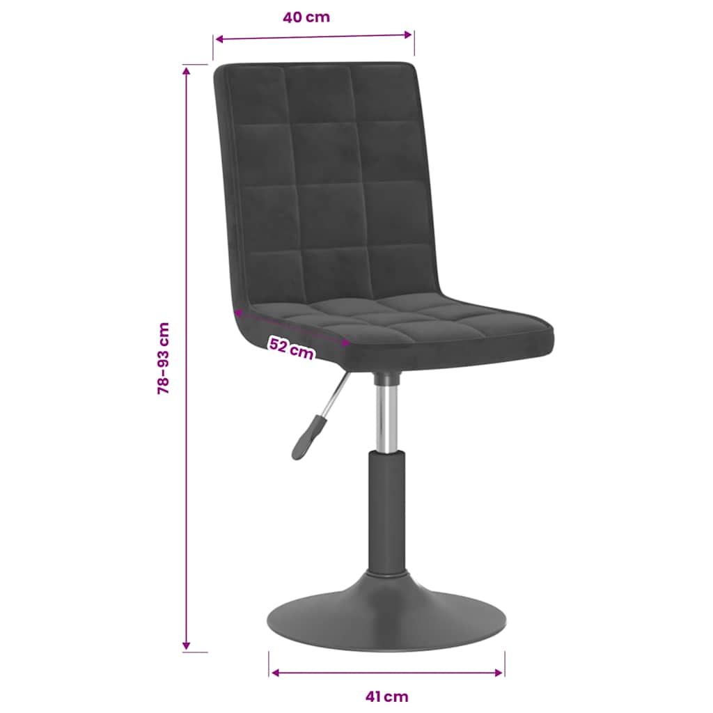 vidaXL Esszimmerstühle 6 Stk. Drehbar Schwarz Samt