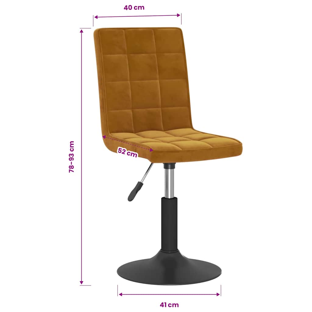 vidaXL Esszimmerstühle 6 Stk. Drehbar Braun Samt
