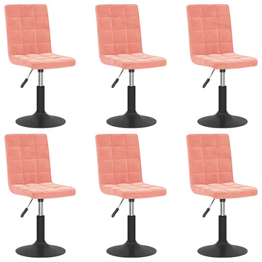 vidaXL Esszimmerstühle 6 Stk. Drehbar Rosa Samt