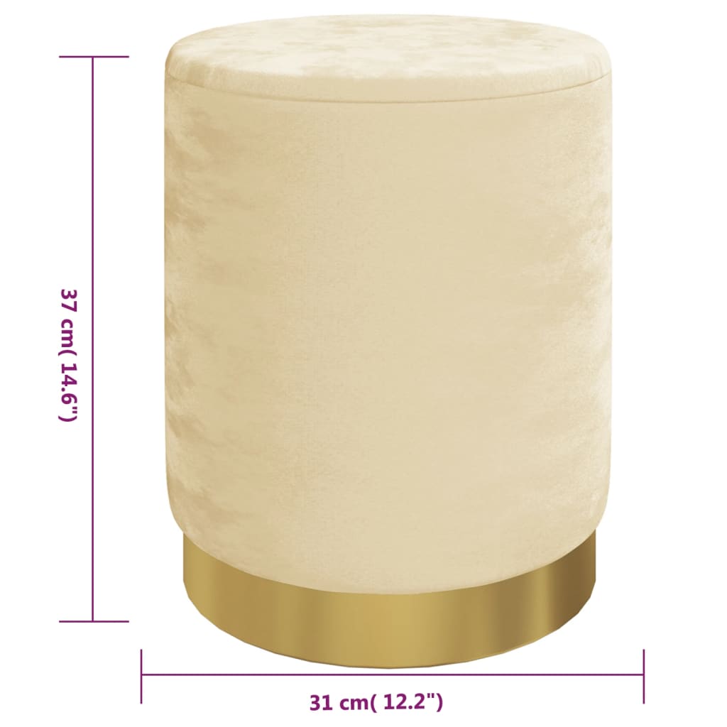 Runder Aufbewahrungshocker Aprikose Samt 31 x 37 cm