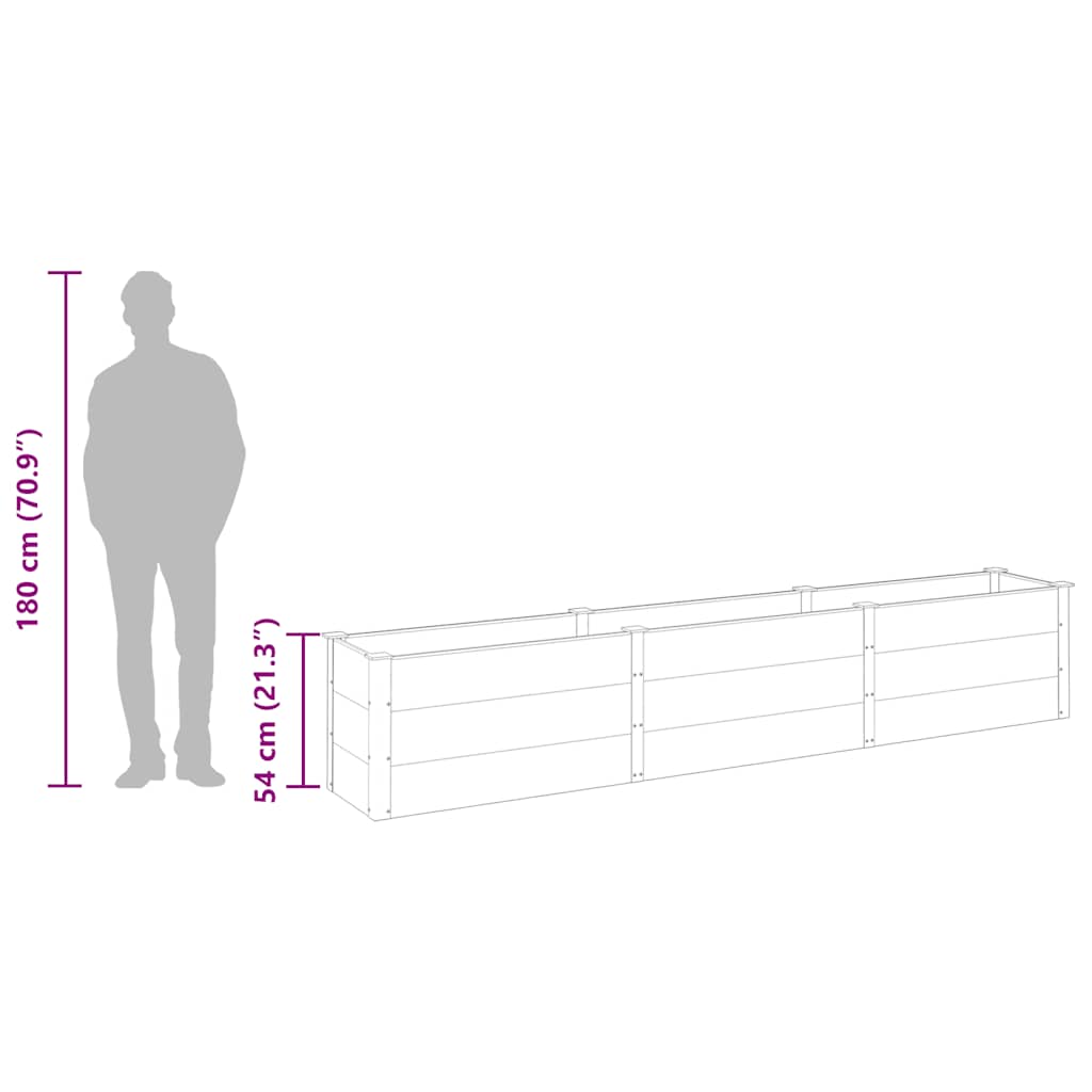 vidaXL Jardinière surélevée de jardin 300x50x54 cm WPC Gris