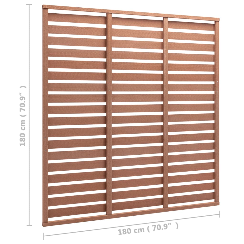vidaXL Panneau de clôture en WPC 180x180 cm Marron