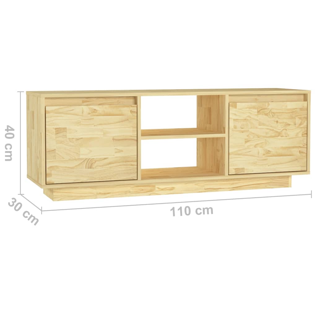 vidaXL TV-Schrank 110x30x40 cm Massivholz Kiefer