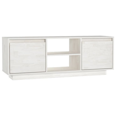 vidaXL TV-Schrank Weiß 110x30x40 cm Massivholz Kiefer