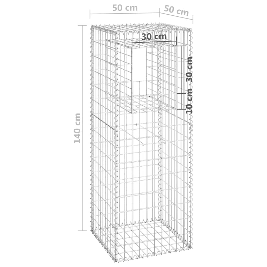 Gabionensäulen 2 Stk. 50x50x140 cm Eisen