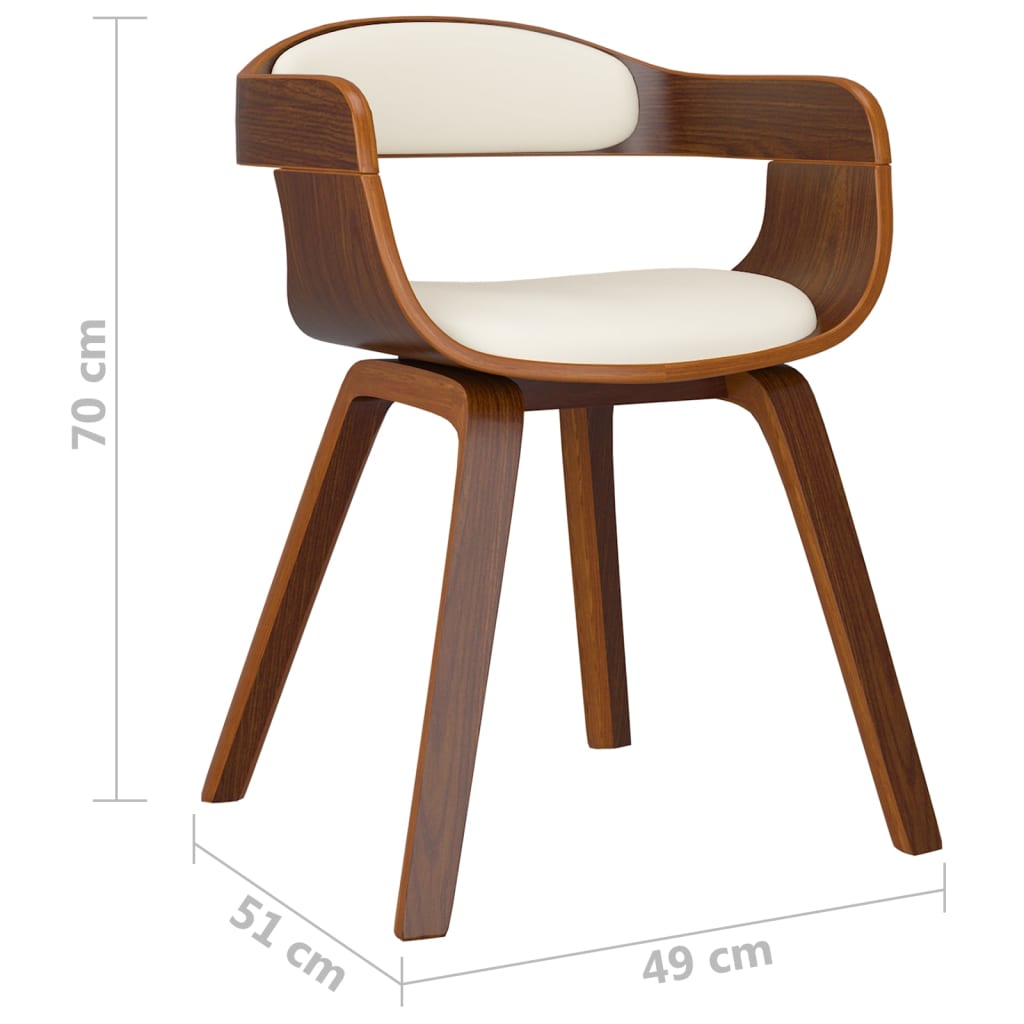 vidaXL Esszimmerstühle 4 Stk. Creme Bugholz und Kunstleder