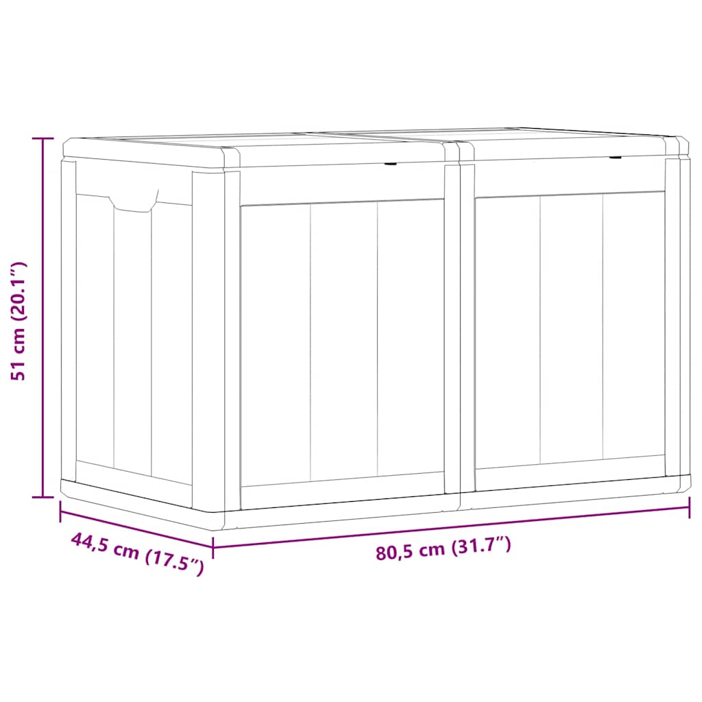 Garten-Aufbewahrungsbox 180 L Braun PP-Holzoptik