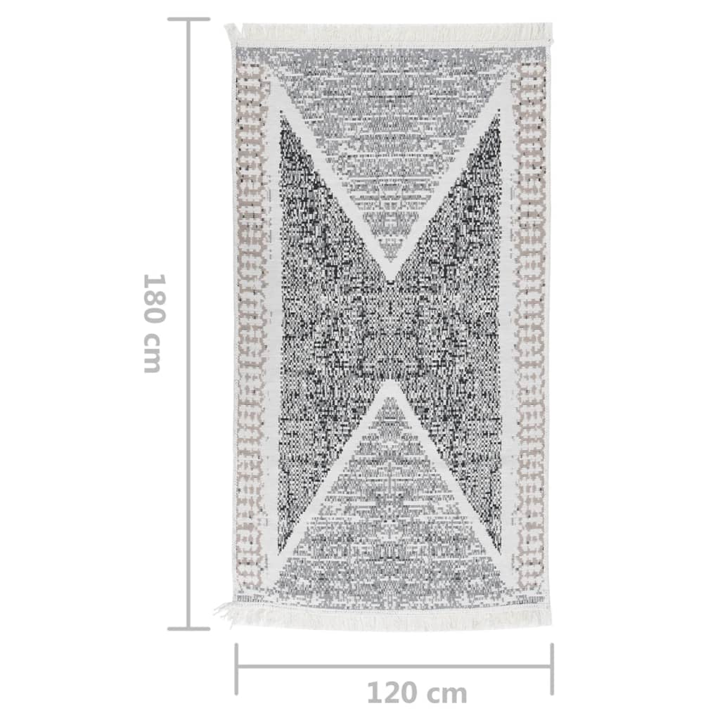 vidaXL Tapis noir et gris 120x180 cm Coton