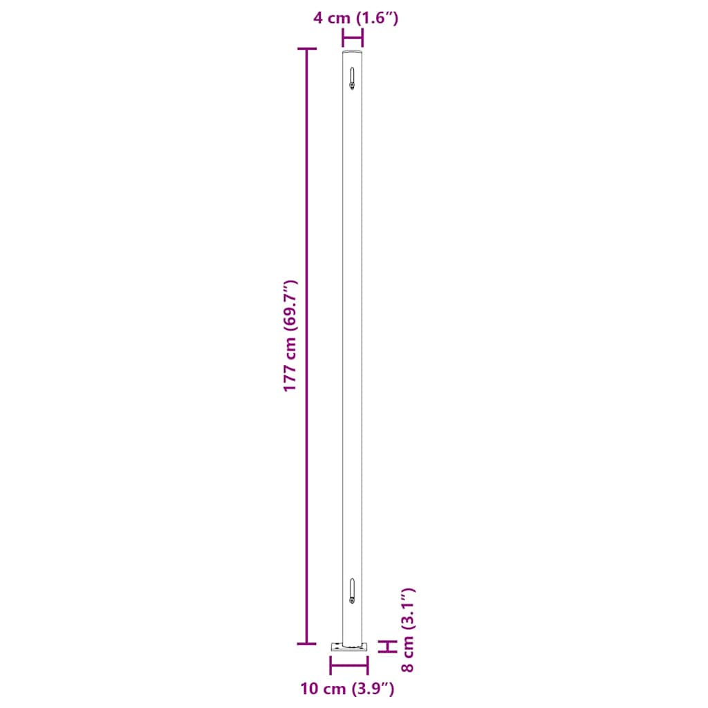vidaXL Seitenmarkise Ausziehbar 180x600 cm Grau