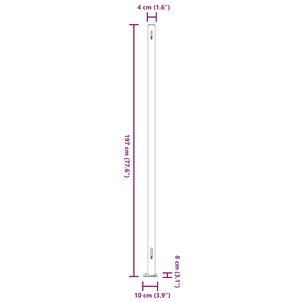 vidaXL Seitenmarkise Ausziehbar 200x600 cm Creme