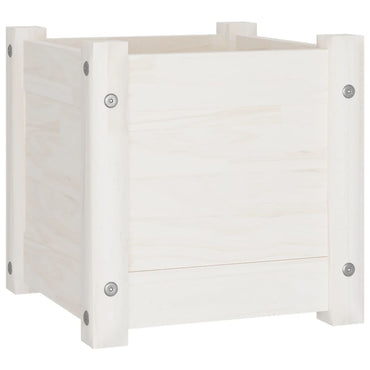 vidaXL Pflanzkübel Weiß 31x31x31 cm Massivholz Kiefer