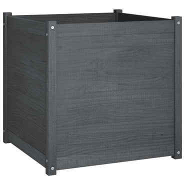 vidaXL Pflanzkübel Grau 70x70x70 cm Massivholz Kiefer