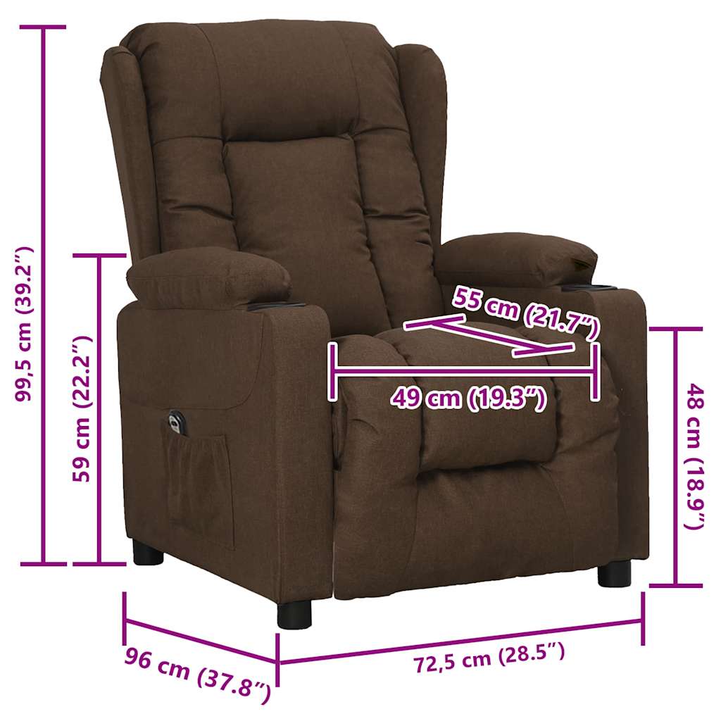 vidaXL Aufstehsessel Braun Stoff