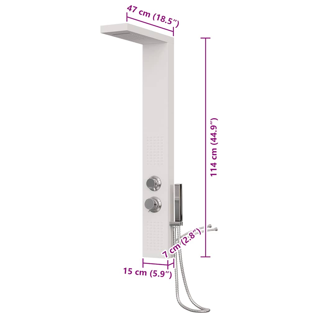 Duschpaneel-System Aluminium Weiß