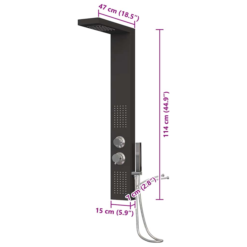 Duschpaneel-System Aluminium Schwarz