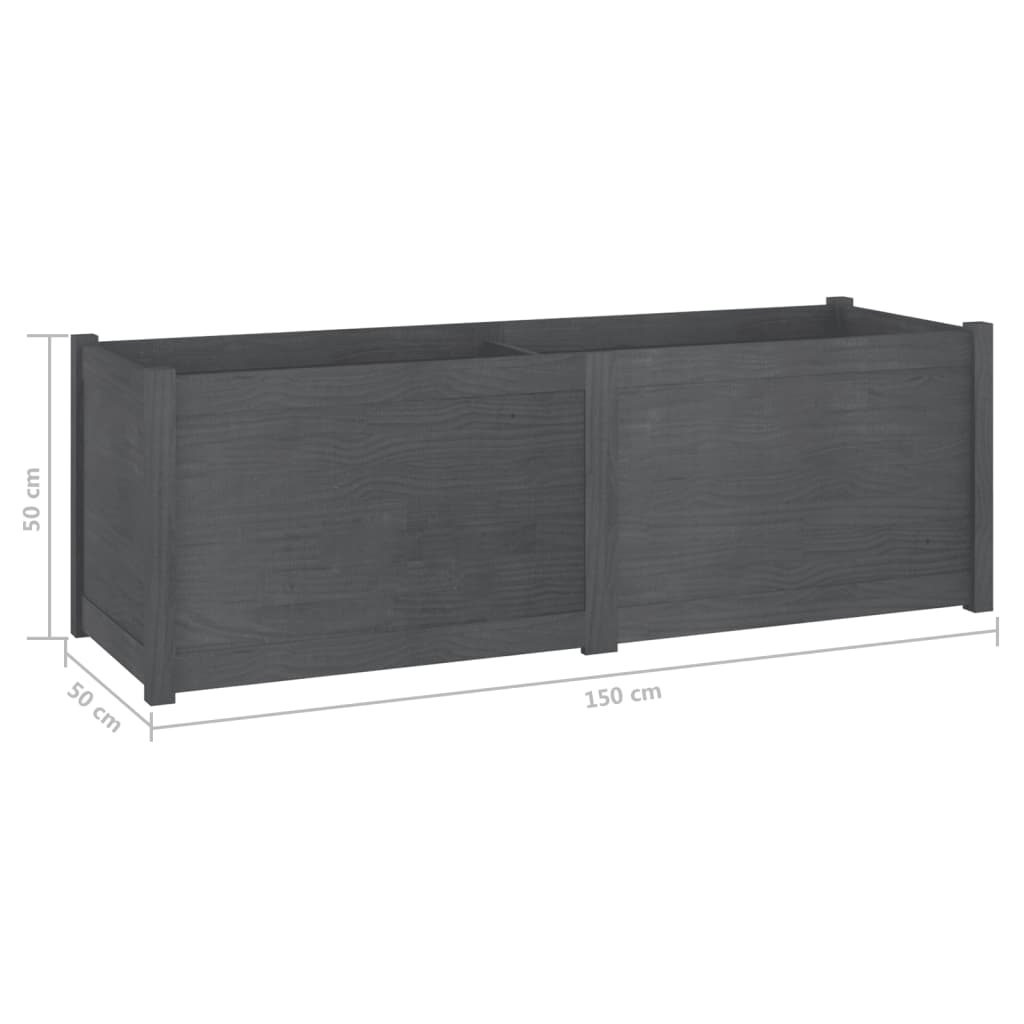 vidaXL Pflanzkübel Grau 150x50x50 cm Massivholz Kiefer