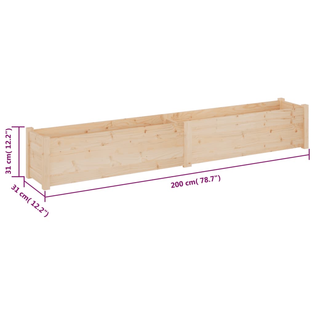 vidaXL Pflanzkübel 2 Stk. 200x31x31 cm Massivholz Kiefer