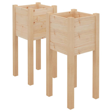 vidaXL Jardinières 2 pcs 31x31x70 cm Bois de pin massif