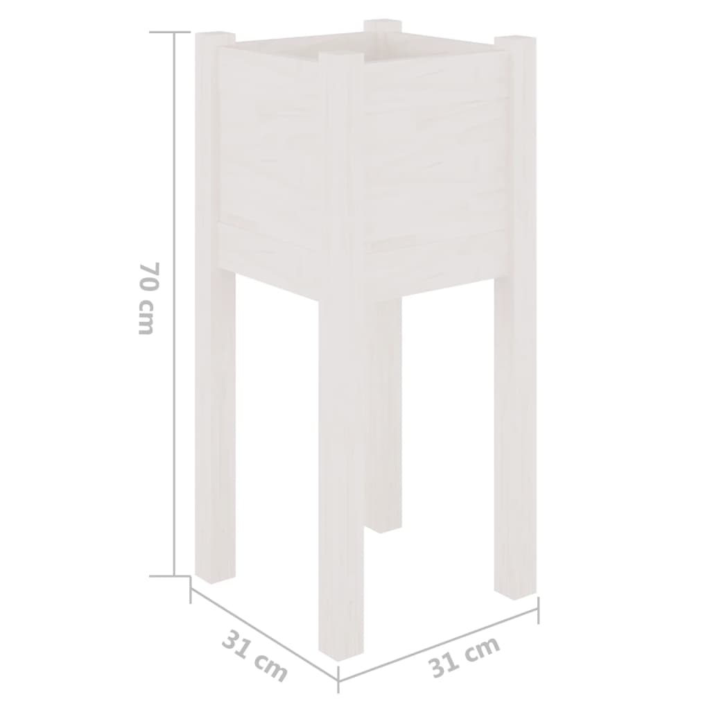 vidaXL Jardinières 2 pcs Blanc 31x31x70 cm Bois de pin massif