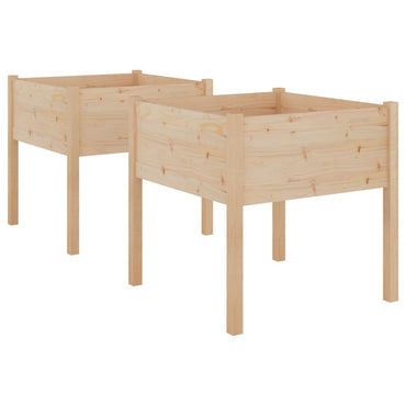 vidaXL Jardinières 2 pcs 70x70x70 cm Bois de pin massif