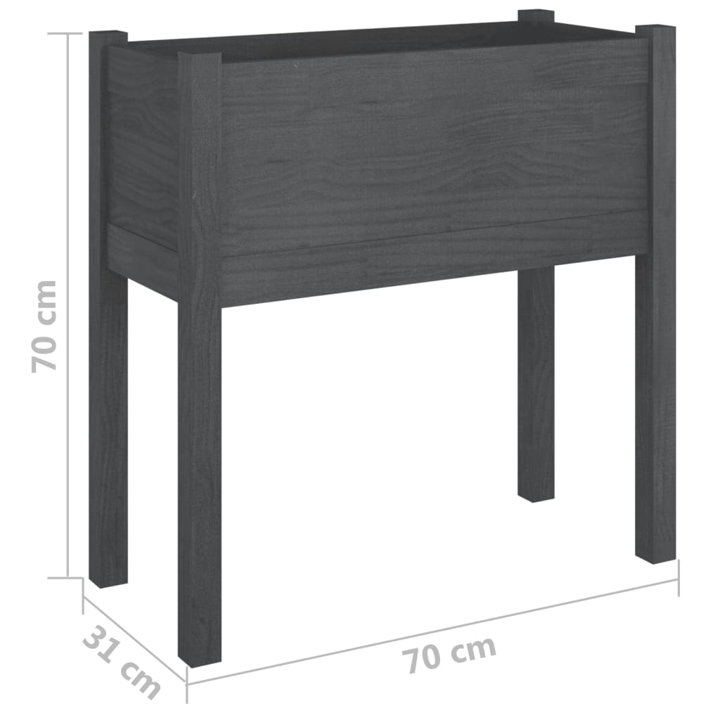 vidaXL Pflanzkübel Grau 70x31x70 cm Massivholz Kiefer