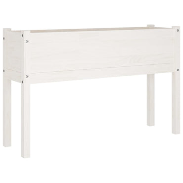 vidaXL Jardinière blanche 110x31x70 cm Bois de pin massif