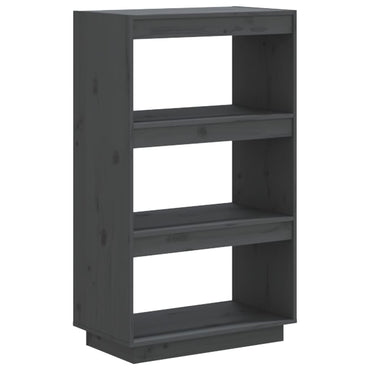 vidaXL Bücherregal/Raumteiler Grau 60x35x103 cm Massivholz Kiefer