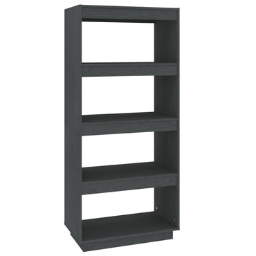 vidaXL Bibliothèque/Séparateur de pièce gris 60x35x135 cm Bois de pin massif