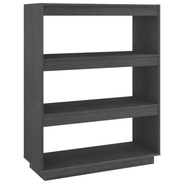 vidaXL Bücherregal/Raumteiler Grau 80x35x103 cm Massivholz Kiefer