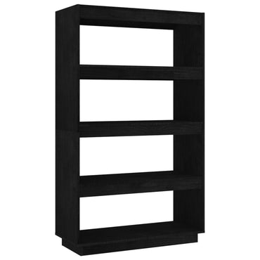 vidaXL Bibliothèque/Séparateur de pièce Noir 80x35x135 cm Bois de pin massif