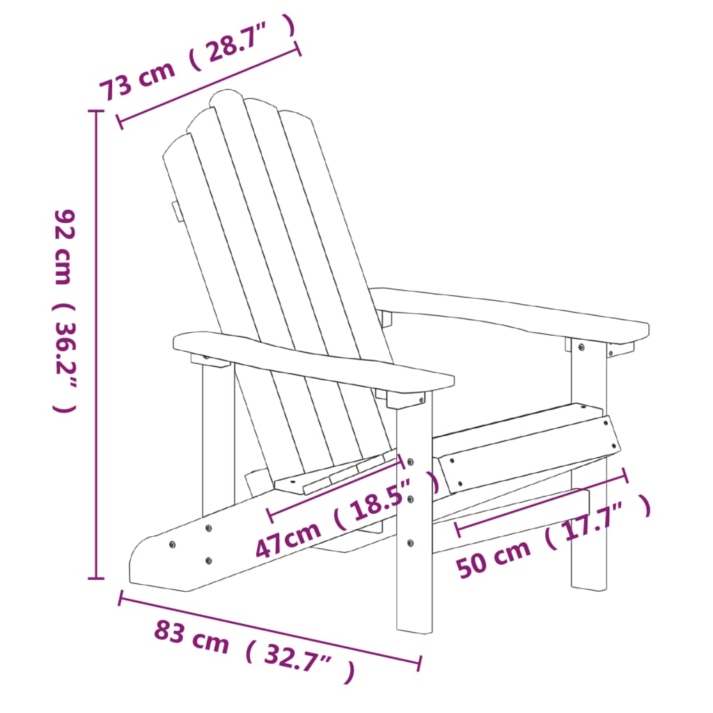 vidaXL Chaise de jardin Adirondack en HDPE bleu aigue-marine