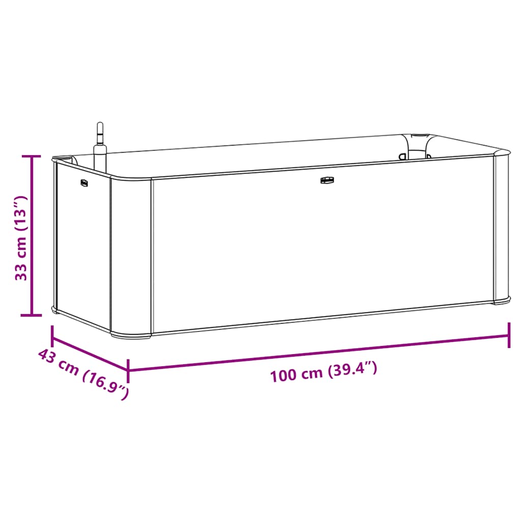 vidaXL Garten-Hochbeet mit Selbstbewässerungssystem Grau 100x43x33 cm