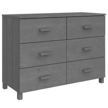 vidaXL Buffet HAMAR Gris foncé 113x40x80 cm Bois de pin massif