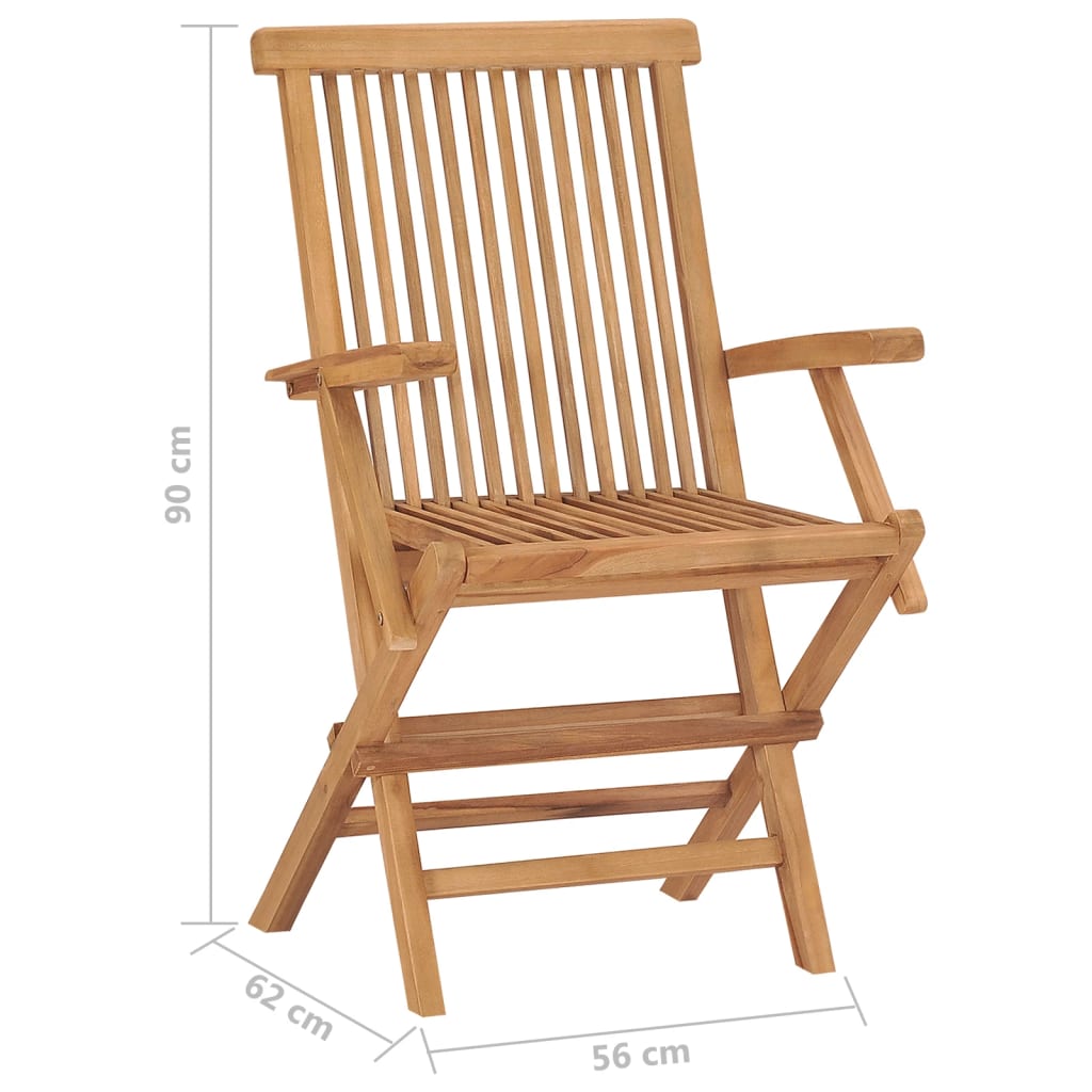 vidaXL Klappbare Gartenstühle 4 Stk. Massivholz Teak